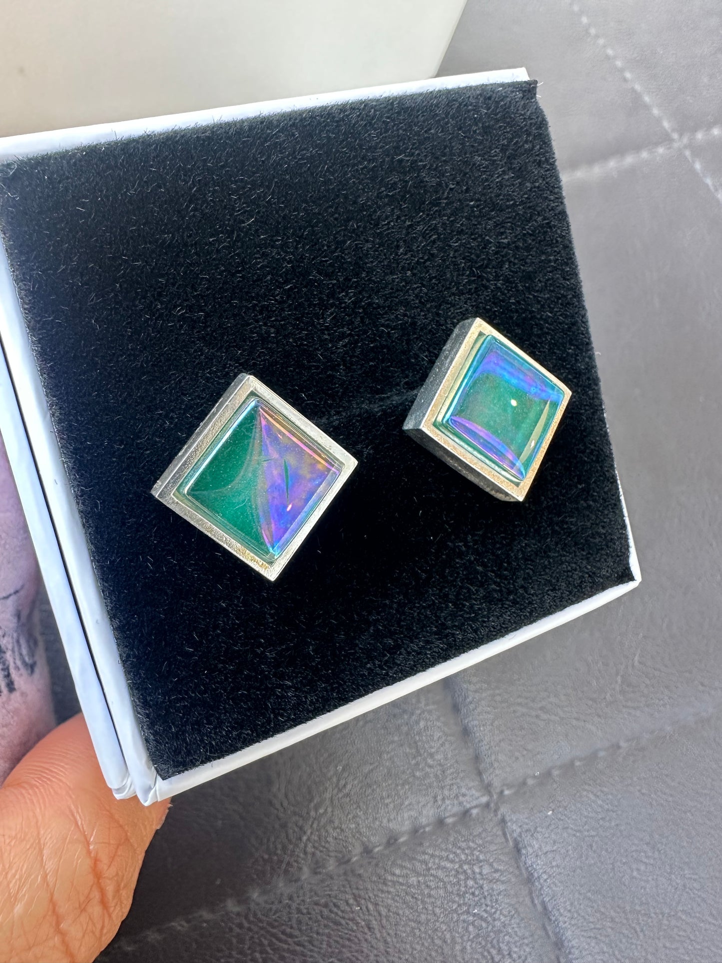Iridescent Glass Earrings