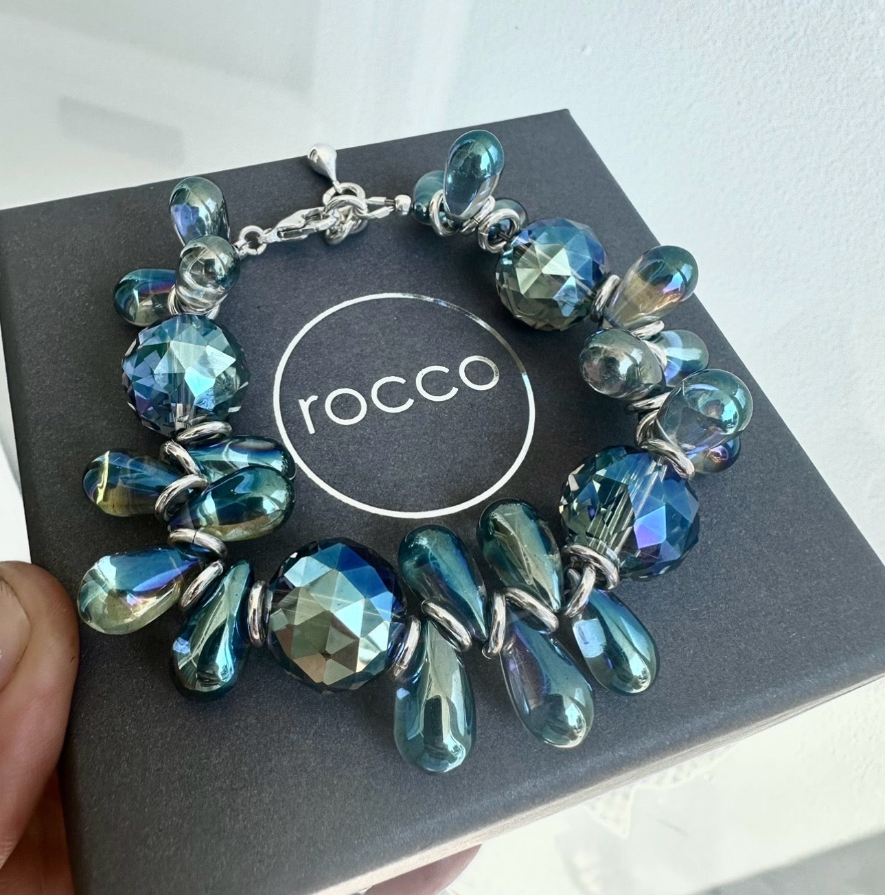 Chunky Green Glass Bracelet
