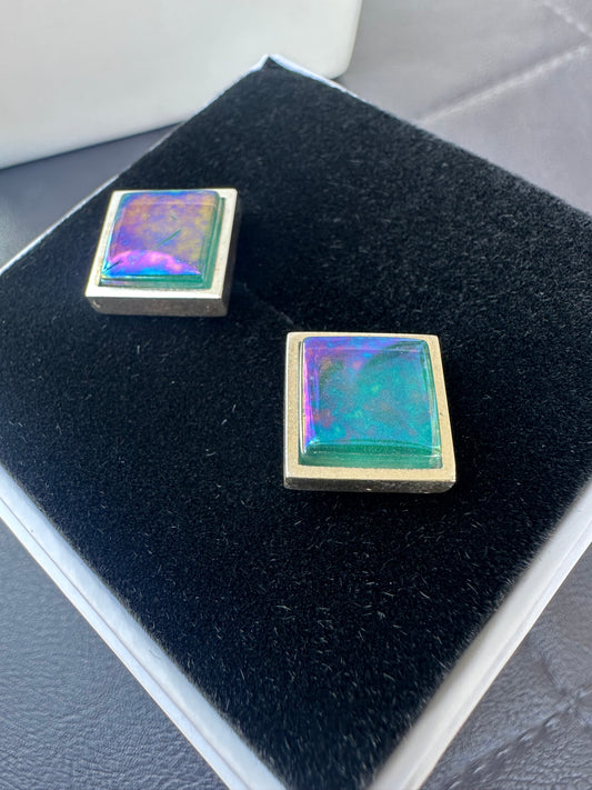 Iridescent Glass Earrings